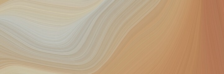 Leinwandbilder - abstract flowing designed horizontal header with rosy brown, silver and peru colors. fluid curved lines with dynamic flowing waves and curves for poster or canvas