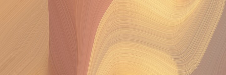 Poster - abstract decorative banner design with dark salmon, khaki and burly wood colors. fluid curved lines with dynamic flowing waves and curves for poster or canvas