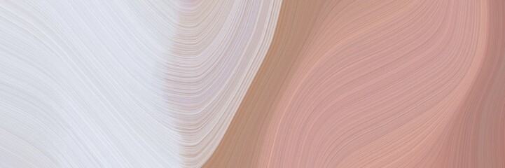 Fototapete - abstract flowing banner design with rosy brown, light gray and silver colors. fluid curved flowing waves and curves for poster or canvas