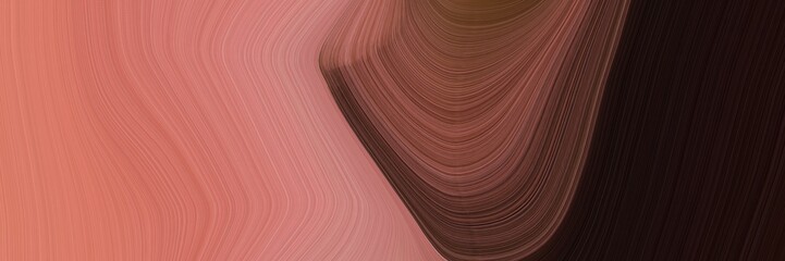Poster - abstract artistic horizontal header with indian red, old mauve and very dark pink colors. fluid curved lines with dynamic flowing waves and curves for poster or canvas