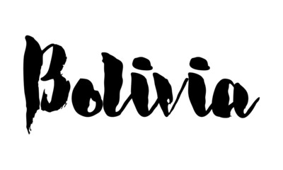 Bolivia Country Name Handwritten Text Calligraphy