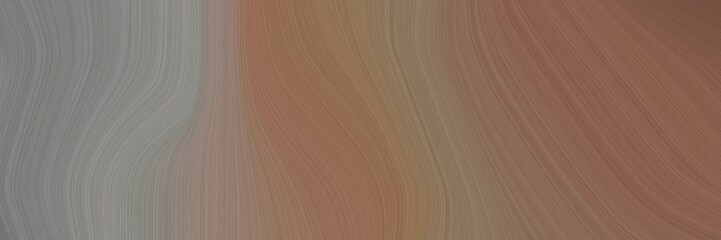Poster - abstract surreal banner with pastel brown, gray gray and dim gray colors. fluid curved lines with dynamic flowing waves and curves for poster or canvas
