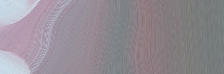 Poster - abstract modern designed horizontal banner with gray gray, light gray and pastel purple colors. fluid curved lines with dynamic flowing waves and curves for poster or canvas