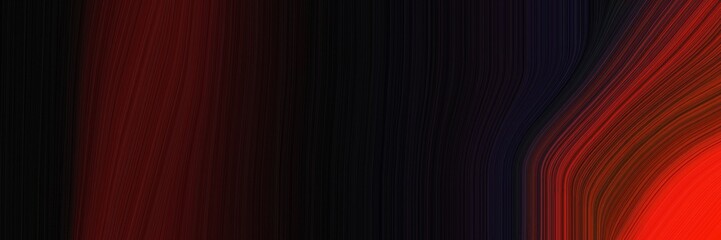 Fototapete - abstract colorful horizontal banner with black, strong red and dark red colors. fluid curved flowing waves and curves for poster or canvas