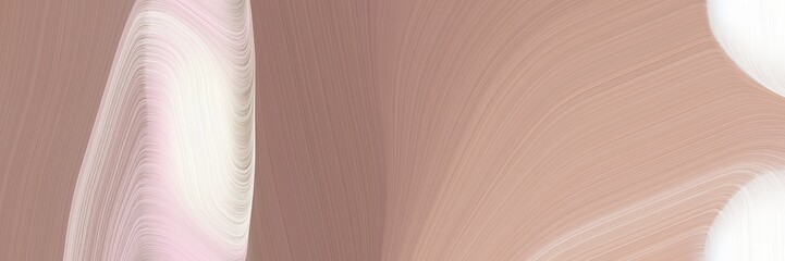 Poster - abstract artistic header with rosy brown, misty rose and silver colors. fluid curved flowing waves and curves for poster or canvas