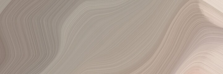 Poster - abstract colorful horizontal banner with rosy brown, pastel gray and old lavender colors. fluid curved lines with dynamic flowing waves and curves for poster or canvas