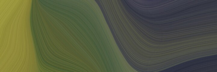 Poster - abstract colorful banner design with dark olive green, dark slate gray and olive drab colors. fluid curved flowing waves and curves for poster or canvas