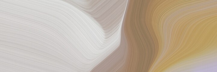 Poster - abstract colorful banner design with pastel gray, dark khaki and rosy brown colors. fluid curved flowing waves and curves for poster or canvas