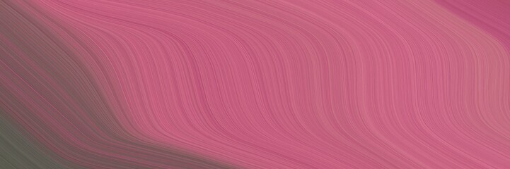 Poster - abstract flowing designed horizontal banner with mulberry , dim gray and pastel brown colors. fluid curved lines with dynamic flowing waves and curves for poster or canvas