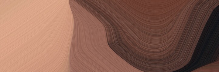 Poster - abstract surreal banner design with pastel brown, old mauve and tan colors. fluid curved lines with dynamic flowing waves and curves for poster or canvas