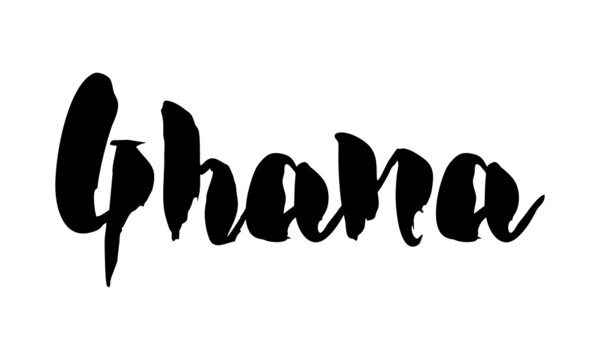 Ghana Country Name Handwritten Text Calligraphy