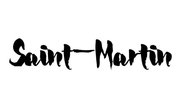 Saint-Martin Country Name Handwritten Text Calligraphy Black Color Text 