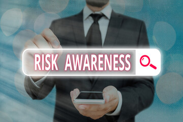 Sticker - Word writing text Risk Awareness. Business photo showcasing recognizing factors that may cause a lifethreatening effect Web search digital information futuristic technology network connection