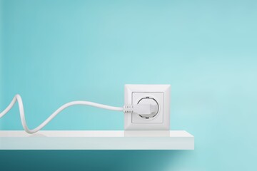 Canvas Print - Electrical plug in the electric socket on a wall