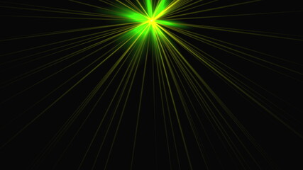 Poster - Computer generated shiny star with rotating beams of light. 3d rendering of dynamic backdrop