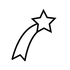 Wall Mural - outline christmas star icon on white background. star symbol. flying star sign. flat style.
