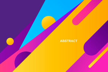 Wall Mural - Modern abstract background with gradient and geometric elements. Vector illustration. Template for presentation, banner, web page, landing page, poster, flyer. Paper decor.