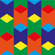 Fondo geométrico de polígonos de colores primarios y secundarios