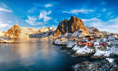Wall Mural - panorama of norway lofotens - hamnoy