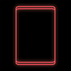 Poster - Bright luminous red digital neon sign for shop or workshop service center beautiful shiny with a modern tablet on a black background. Vector illustration