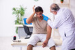 © Elnur - Young face injured man visiting experienced male doctor traumato