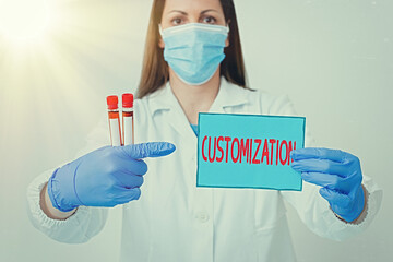 Wall Mural - word writing text customization. business photo showcasing modifying something that would suit in an