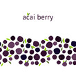seamless design with Acai berries and leaves on a white background. modern abstract design for packaging, print for clothes, fabric