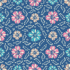 Poster - Abstract flower seamless pattern background
