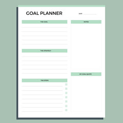 Wall Mural - Goal planner page