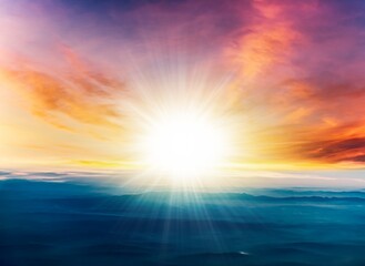 colorful sky and sunrise. natural landscape of the atmosphere