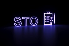 STO Neon Concept Self Illumination Background 3D Illustration