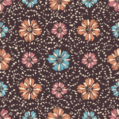 Poster - Abstract flower seamless pattern background
