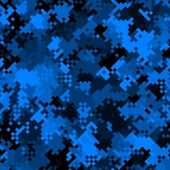 Poster - Military camouflage seamless pattern. Urban digital pixel style.