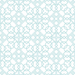  Geometric seamless background. Blue print on white