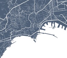 Vector Map Of Naples. Street Map Art Poster Illustration.