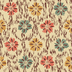 Poster - Abstract flower seamless pattern background
