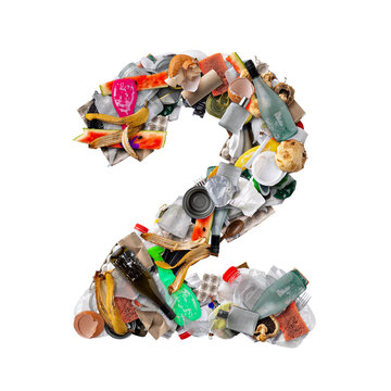 Number 2 made of trash