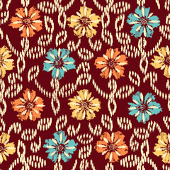 Poster - Abstract flower seamless pattern background
