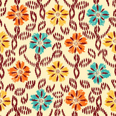Poster - Abstract flower seamless pattern background
