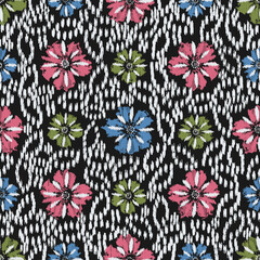 Poster - Abstract flower seamless pattern background
