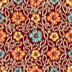 Poster - Abstract flower seamless pattern background
