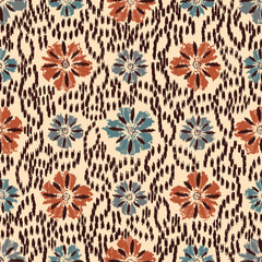 Poster - Abstract flower seamless pattern background
