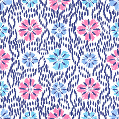 Poster - Abstract flower seamless pattern background
