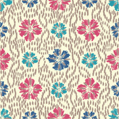 Poster - Abstract flower seamless pattern background
