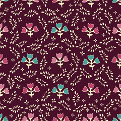 Poster - Abstract flower seamless pattern background
