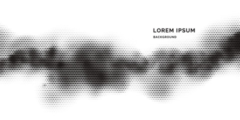 Poster - monochrome printing raster, abstract vector halftone background. black and white texture of dots.