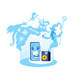 Poster - Fantasy audiobook flat concept vector illustration
