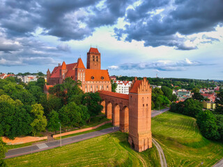 Wall Mural - The Kwidzyn castle and cathedral at sunset, Poland