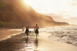 © Alessandro Biascioli - Happy surfers running on beach with surfboards - Sporty friends surfing and training on vacation in tropical coast - People extreme sport lifestyle concept
