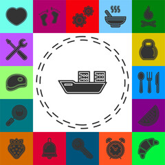 vector shipping boat illustration - travel icon - cruise boat symbol